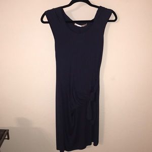 Navy dress with tie on waist